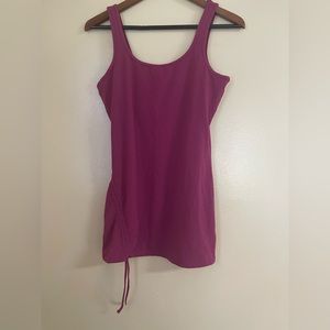 EUC WOMEN’S PRANA RASPBERRY STRETCH GYM WORKOUT BUILT-IN BRA RUCHED TANK TOP-MED